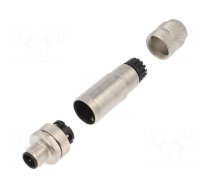 Connector: M12 | plug | PIN: 4 | male | D code-Ethernet | for cable | IP67