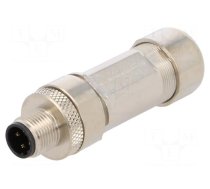 Plug | M12 | PIN: 4 | male | D code-Ethernet | for cable | spring clamp