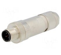 Connector: M12 | plug | PIN: 4 | male | D code-Ethernet | for cable | IP67