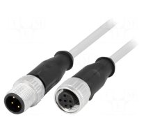 Cable: for sensors/automation | PIN: 4 | M12-M12 | 5m | plug | plug | male