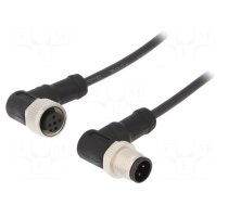 Cable: for sensors/automation | PIN: 4 | M12-M12 | 1m | plug | plug | 250V