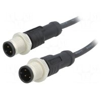 Cable: for sensors/automation | PIN: 4 | M12-M12 | 1m | plug | plug | 250V