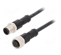 Cable: for sensors/automation | PIN: 5 | M12-M12 | 1m | plug | plug | 60V