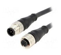 Cable: for sensors/automation | PIN: 5 | M12-M12 | 2m | plug | plug | 60V
