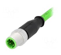 Connector: M12 | plug | PIN: 4 | male | D code-Ethernet | 1.5m | straight