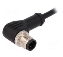 Plug | M12 | PIN: 4 | male | D code-Ethernet | IP67 | 250V | 4A | angled | 1m