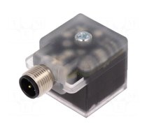 Adapter | DIN 43650 plug,M12 male | PIN: 3 | angled 90° | form A