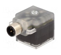 Adapter | DIN 43650 plug,M12 male | PIN: 3 | angled 90° | form A