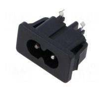 Connector: AC supply | socket | male | 2.5A | 250VAC | IEC 60320 | THT