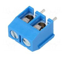 PCB terminal block | angled 90° | 5mm | ways: 2 | on PCBs | 1.5mm2 | 16A