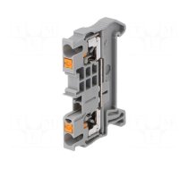 Splice terminal: rail | 0.14÷4mm2 | ways: 1 | terminals: 2 | grey | PT