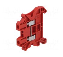 Splice terminal: rail | 0.14÷4mm2 | ways: 1 | terminals: 2 | red | 1kV