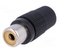 Connector: RCA | plug | female | straight | soldering | black | for cable