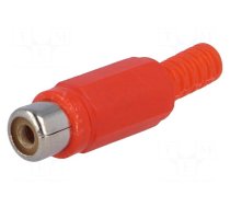 Connector: RCA | plug | female | with strain relief | straight | red