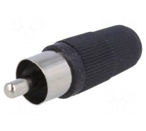 Connector: RCA | plug | male | straight | soldering | black | for cable