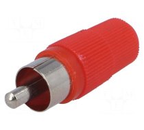 Connector: RCA | plug | male | straight | soldering | red | for cable