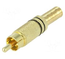 Connector: RCA | plug | male | with strain relief | straight | 5mm