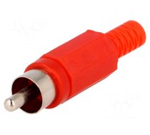 Connector: RCA | plug | male | with strain relief | straight | red