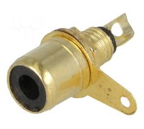 Socket | RCA | female | gold-plated | for panel mounting | 6mm