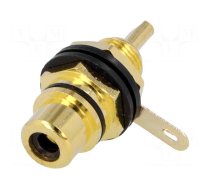 Socket | RCA | female | insulated | gold-plated | for panel mounting