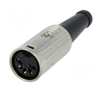 Plug | DIN | female | PIN: 5 | Layout: 180° | straight | for cable | 34V | 2A