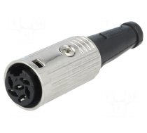 Plug | DIN | female | PIN: 6 | Layout: 240° | straight | for cable | 34V | 2A