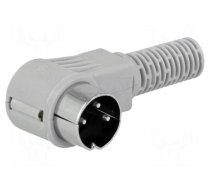 Plug | DIN | male | PIN: 3 | Layout: 180° | angled 90° | for cable