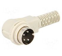 Plug | DIN | male | PIN: 4 | Layout: 216° | angled 90° | for cable