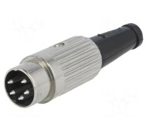 Plug | DIN | male | PIN: 5 | Layout: 240° | straight | for cable | soldering