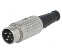 Plug | DIN | male | PIN: 5 | Layout: 360° | straight | for cable | soldering