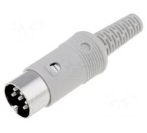 Plug | DIN | male | PIN: 6 | Layout: 240° | straight | for cable | soldering