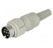 Plug | DIN | male | PIN: 6 | Layout: 240° | straight | for cable | soldering