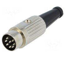 Plug | DIN | male | PIN: 8 | Layout: 270° | straight | for cable | soldering