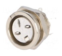 Socket | DIN | female | PIN: 3 | Layout: 180° | for panel mounting,screw