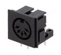Socket | DIN | female | PIN: 5 | Layout: 180° | angled 90° | on PCBs | THT