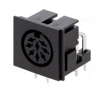 Socket | DIN | female | PIN: 8 | angled 90° | on PCBs | THT | 24V | 4A