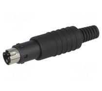 Plug | DIN mini | male | PIN: 6 | with strain relief | soldering | 100V