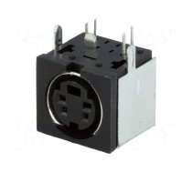 Socket | DIN mini | female | PIN: 4 | shielded | THT | on PCBs | angled 90°