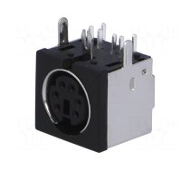 Socket | DIN mini | female | PIN: 6 | THT | angled 90°