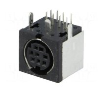 Socket | DIN mini | female | PIN: 8 | shielded | THT | on PCBs | angled 90°