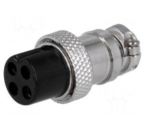 Connector: microphone | plug | female | PIN: 4 | for cable | straight