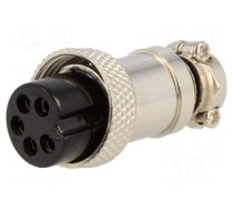 Connector: microphone | plug | female | PIN: 5 | for cable | straight