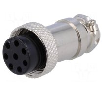 Connector: microphone | plug | female | PIN: 8 | for cable | straight