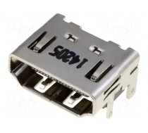 Connector: HDMI | socket | PIN: 19 | gold-plated | angled 90° | SMT
