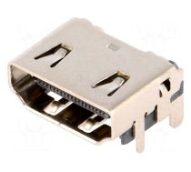 Connector: HDMI | socket | PIN: 19 | gold flash | angled 90° | SMT