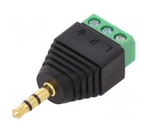 Adapter | Jack 3.5mm 3pin plug,terminal block | stereo | PIN: 3