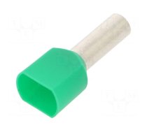 Tip: bootlace ferrule | insulated,double | copper | 6mm2 | 14mm | green