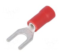 Tip: fork | M4 | Ø: 4.3mm | 0.5÷1mm2 | crimped | for cable | insulated | red