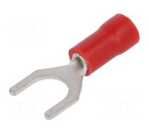 Tip: fork | M6 | Ø: 6.4mm | 0.5÷1mm2 | crimped | for cable | insulated | red