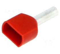 Tip: bootlace ferrule | insulated,double | copper | 1.5mm2 | 8mm | red